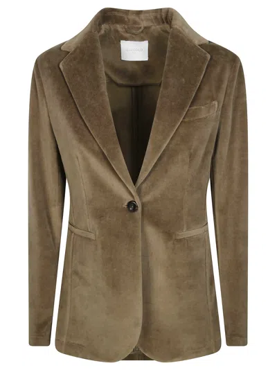 Circolo Slim Velvet Jacket In Animal Print