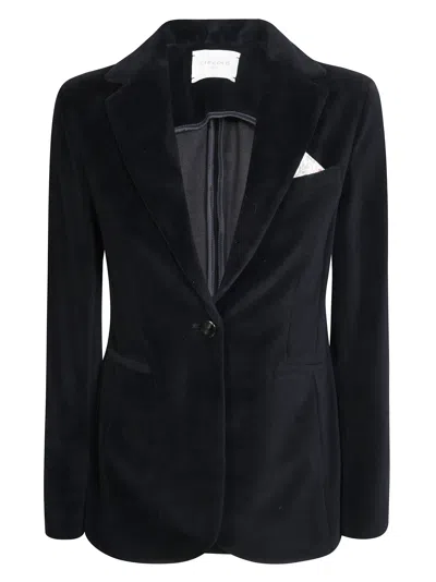 Circolo Slim-fit Smooth Velvet Jacket In Black