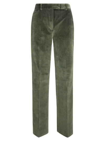 Circolo Smooth Velvet Straight-leg Pants In Gray
