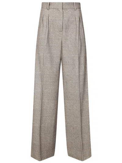 Circolo Tailored Women's Trousers With Double Pleats In Gray