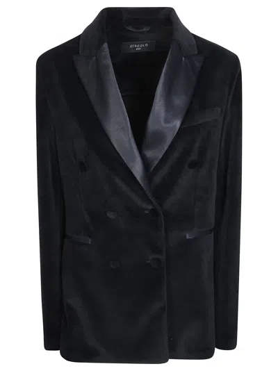 Circolo Women's Smooth Velvet Smoking Jacket In Black