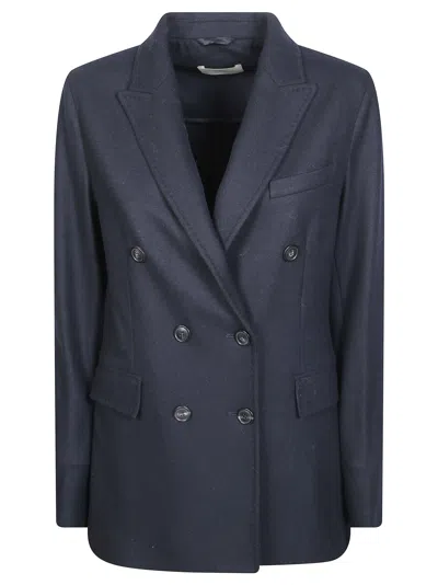 Circolo Women's Virgin Wool Blend Drape Jacket In Blue