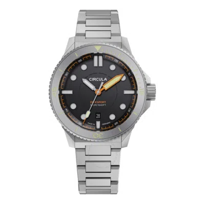 Circula Divesport Titanium Black Dial Men's Watch De-tr-st+th-t In Metallic