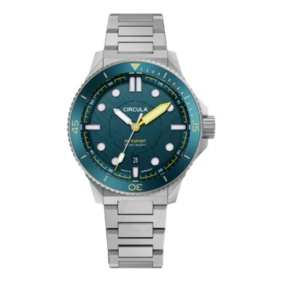 Circula Divesport Titanium Green Dial Men's Watch De-tr-pp+th-t In Metallic