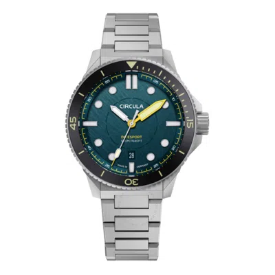 Circula Divesport Titanium Green Dial Men's Watch De-tr-ps+th-t In Metallic