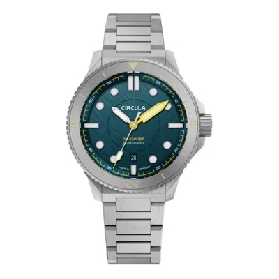 Circula Divesport Titanium Green Dial Men's Watch De-tr-pt+th-t In Metallic