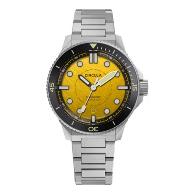 Circula Divesport Titanium Yellow Dial Men's Watch De-tr-js+th-t In Metallic