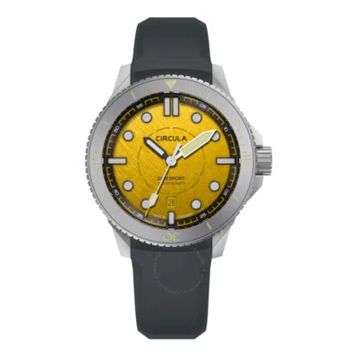 Circula Divesport Titanium Yellow Dial Men's Watch De-tr-jt In Black