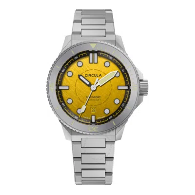 Circula Divesport Titanium Yellow Dial Men's Watch De-tr-jt+th-t In Metallic