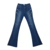 Circular Path Blue Zipper Jean Zelda In Blue