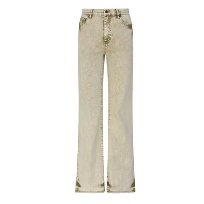 CIRCULAR PATH NEUTRALS HIGH RISE FLARE JEAN - SAND - TALL