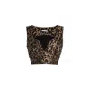 Circular Path Women's Black / Gold Crop Bustier Top - Leopard In Green