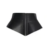 Circular Path Women's Black Lace Up Corset Belt In Black