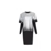 Circular Path Women's Black / Silver Doubled Layer Dress - Metallic Black In Multi