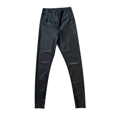 CIRCULAR PATH WOMEN'S BLACK VEGAN LEATHER LEGGING - TALL