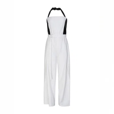 Circular Path Women's Black / White Day To Night Jumpsuit - White In Black/white