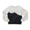 Circular Path Women's Black / White Wave Sweatshirt - White Black