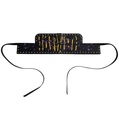 Circular Path Women's Black / Yellow  X Amanda Murray Reversible Corset Belt - Black-yellow-purple-go In Multi