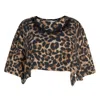 Circular Path Women's Brown / Black Necklace Crop T-shirt - Leopard In Multi