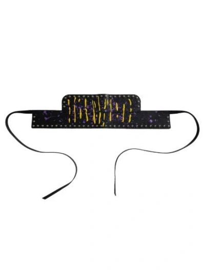 Circular Path Women's  X Amanda Murray Reversible Corset Belt Studs - Black-yellow-purple In Multi