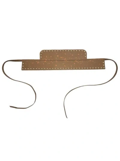 Circular Path Women's  X Amanda Murray Reversible Corset Belt Studs - Pecan Sliver-gold In Multi