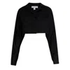 Circular Path Women's Crop Dolman Shirt - Black In Black