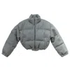 Circular Path Women's Grey Boxy Puffer Jacket