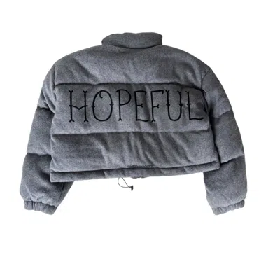 Circular Path Women's Grey  X Wren + Glory Boxy Puffer Jacket In Gray