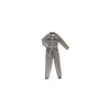 Circular Path Women's Grey Jean Jacket Jumpsuit - Gray In Gray