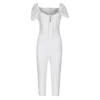 Circular Path Women's Jill Romper - White In White