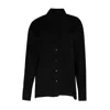 Circular Path Women's Long Sleeve Oversized Shirt - Black In Black
