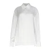 Circular Path Women's Long Sleeve Oversized Shirt - White In White