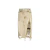 Circular Path Women's Neutrals / Green Cross Over Midi Skirt - Sand In Green