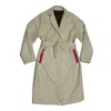 Circular Path Women's Neutrals / Red  X Wren + Glory Vegan Leather Coat - Cream In Gray