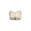 Circular Path Women's Neutrals Strapless Denim Crop Top - Sand In Neutral