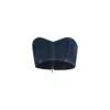 Circular Path Women's Strapless Denim Crop Top - Midnight Blue In Blue