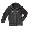 Circular Path Women's Teddy Denim Moto Jacket - Black Gunmetal