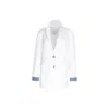 Circular Path Women's White / Blue Donna Blazer - White-sky Blue In Multi