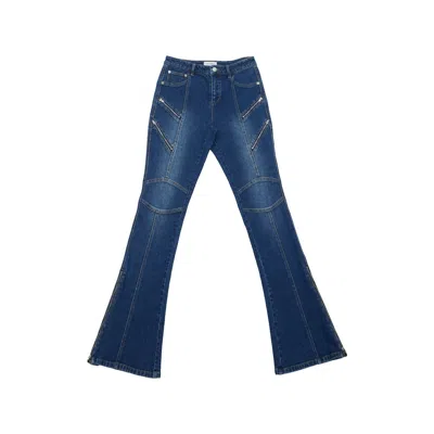 CIRCULAR PATH ZELDA ZIPPER JEAN - MIDNIGHT BLUE - TALL