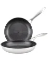 Circulon 2pc Stainless Steel Frying Pan Set In Silver