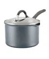 Circulon A1 Series With Scratchdefense Technology Aluminum 3-quart Nonstick Induction Straining Sauce Pan Wit In Graphite