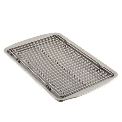 Circulon Bakeware Baking Sheet Pan And Cooling Rack Set, 3 Piece In Silver