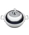 Circulon Clad Stainless Steel 14" Induction Wok With Glass Lid And Hybrid Steelshield And Non-stick Technolog In Stainless Steel