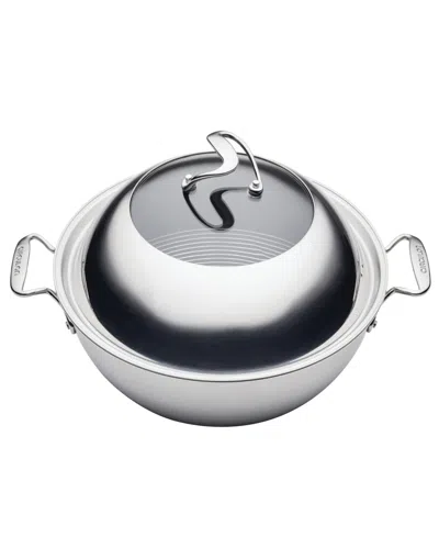 Circulon Clad Stainless Steel 14" Induction Wok With Glass Lid And Hybrid Steelshield And Non-stick Technolog