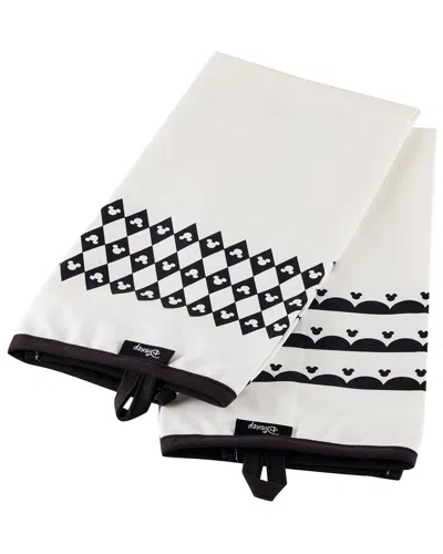 Circulon Disney Home Monochrome Set Of 2 Kitchen Towels In White