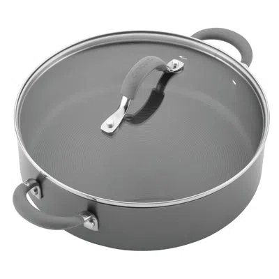 Circulon Elementum Hard-anodized Nonstick Covered Sautéuse, 4 Quart, Oyster Gray/clear/silver
