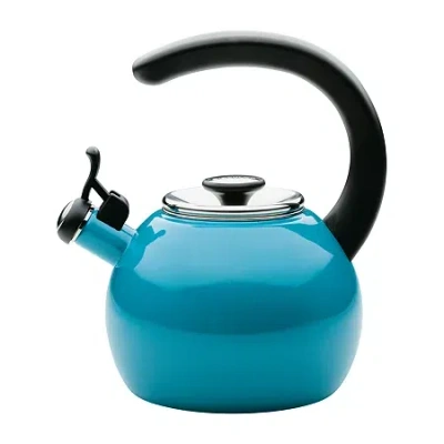 Circulon Enamel On Steel 2-qt. Whistling Induction Tea Kettle With Flip-up Spout In Blue