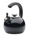 Circulon Enamel On Steel 2-qt. Whistling Teakettle With Flip-up Spout In Black
