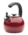 Circulon Enamel On Steel 2-qt. Whistling Teakettle With Flip-up Spout In Red