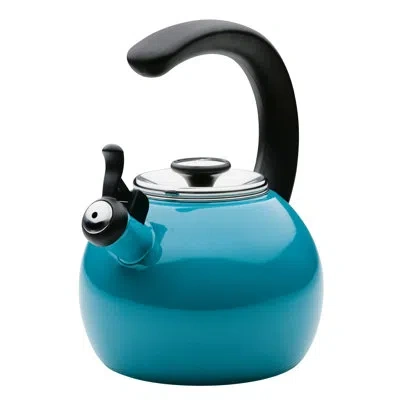 Circulon Enamel On Steel Whistling Induction Teakettle With Flip-up Spout, 2-quart In Turquoise